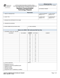 DSHS Form 11-066 Assistive Communication Technology Request - Washington