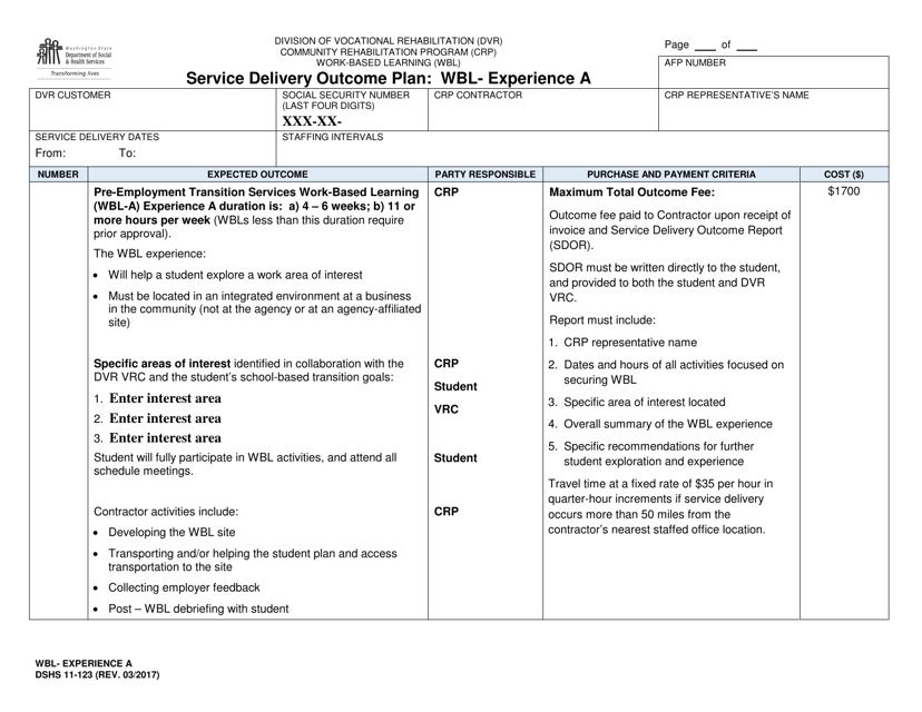 DSHS Form 11-123  Printable Pdf