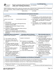 Document preview: DSHS Form 11-133 Jobs and Training Inventory - Washington
