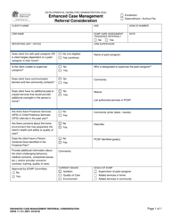 Document preview: DSHS Form 11-121 Enhanced Case Management Referral Consideration - Washington
