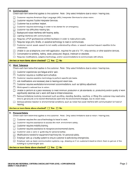 DSHS Form 11-134 Deaf-Blind Referral Criteria Checklist for Level 4 Crp Services - Washington, Page 2