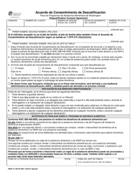 Document preview: DSHS Formulario 12-195 Acuerdo De Consentimiento De Descalificacion - Washington (Spanish)