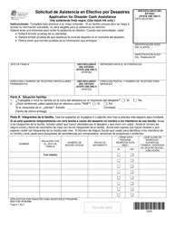 Document preview: DSHS Formulario 12-207 Solicitud De Asistencia En Efectivo Por Desastres - Washington (Spanish)