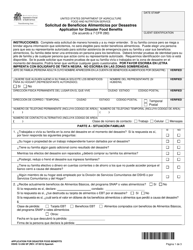 DSHS Formulario 12-206 Solicitud De Beneficios Alimenticios Por Desastres - Washington (Spanish)
