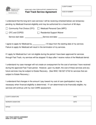 Document preview: DSHS Form 13-713 Fast Track Service Agreement - Washington