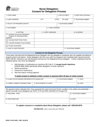 DSHS Form 13-678 Page 1 Nurse Delegation - Consent for Delegation Process - Washington