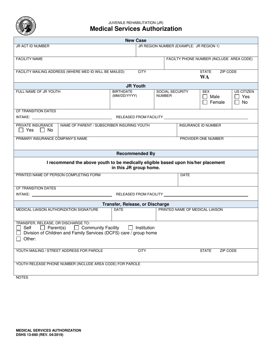 DSHS Form 13-690 - Fill Out, Sign Online and Download Printable PDF ...