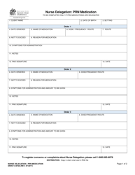DSHS Form 13-678A Nurse Delegation - Prn Medication - Washington