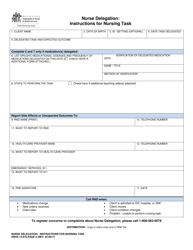 DSHS Form 13-678 Page 2 Nurse Delegation - Instructions for Nursing Task - Washington