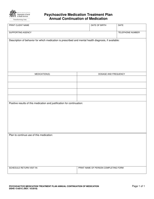 DSHS Form 13-851C  Printable Pdf