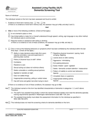 Document preview: DSHS Form 13-692A Assisted Living Facility (Alf) Dementia Screening Tool - Washington