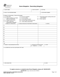 DSHS Form 13-680 Nurse Delegation - Rescinding Delegation - Washington