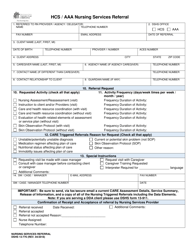DSHS Form 13-776 Hcs/Aaa Nursing Services Referral - Washington