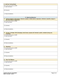 DSHS Form 13-784 Nursing Services Assessment - Washington, Page 6