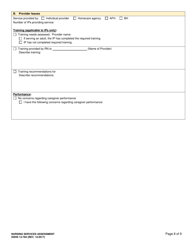 DSHS Form 13-784 Nursing Services Assessment - Washington, Page 8