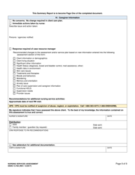 DSHS Form 13-784 Nursing Services Assessment - Washington, Page 9