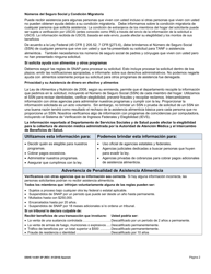DSHS Formulario 14-001 SP Solicitud De Asistencia Alimenticia O De Dinero En Efectivo - Washington (Spanish), Page 2