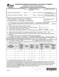 DSHS Formulario 14-001 SP Solicitud De Asistencia Alimenticia O De Dinero En Efectivo - Washington (Spanish), Page 3