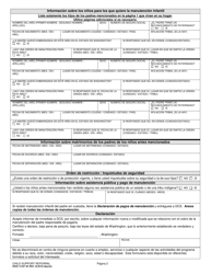 DSHS Formulario 14-057 Derivacion De La Manutencion Para Ninos - Washington (Spanish), Page 2