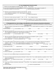 DSHS Form 14-057B Noncustodial Parent Child Support Enforcement Application - Washington (French), Page 3