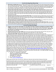 DSHS Form 14-113 Your Cash and Food Assistance Rights and Responsibilities - Washington (Hmong), Page 2