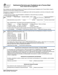 Document preview: DSHS Formulario 14-155 Solicitud De Servicios Para Ciudadanos De La Tercera Edad - Washington (Spanish)