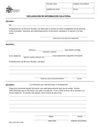 Document preview: DSHS Formulario 14-222 Declaracion De Informacion Colateral - Washington (Spanish)
