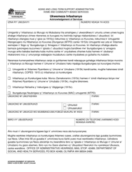 Document preview: DSHS Form 14-225 Acknowledgement of Services - Washington (Kirundi)