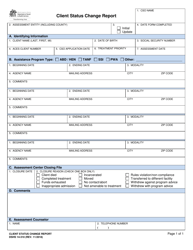 Document preview: DSHS Form 14-310 Client Status Change Report - Washington