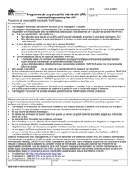 DSHS Form 14-381 Workfirst Individual Responsibility Plan - Washington (French)