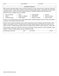 DSHS Form 14-381 Workfirst Individual Responsibility Plan - Washington (Czech), Page 2