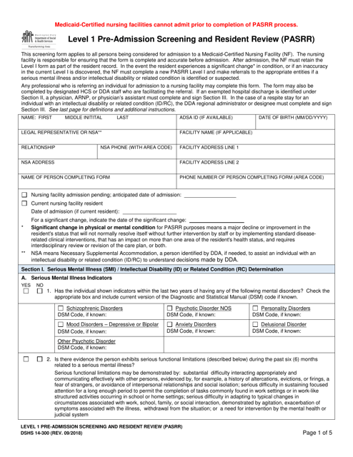 DSHS Form 14-300  Printable Pdf
