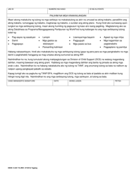 DSHS Form 14-381 Workfirst Individual Responsibility Plan - Washington (Tagalog), Page 2