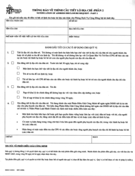 Document preview: DSHS Form 14-401A Notification of Address Disclosure Request - Part 2 - Washington (Vietnamese)