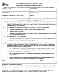 Document preview: DSHS Formulario 14-401A Aviso Sobre Peticion De Ceder La Direccion - Parte 2 - Washington (Spanish)