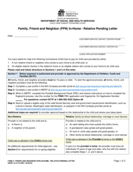 DSHS Form 14-417A Family, Friend and Neighbor (Ffn) in-Home/Relative Pending Letter - Washington