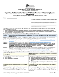 DSHS Form 14-417A Family, Friend and Neighbor (Ffn) in-Home/Relative Pending Letter - Washington (Tagalog)