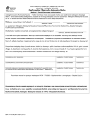 Document preview: DSHS Form 14-431 Medical/Dental Services Authorization - Washington (Somali)