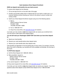 DSHS Form 14-432 Cash Assistance Direct Deposit Enrollment - Washington, Page 2
