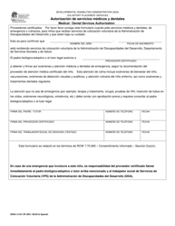 Document preview: DSHS Formulario 14-431 Autorizacion De Servicios Medicos Y Dentales - Washington (Spanish)