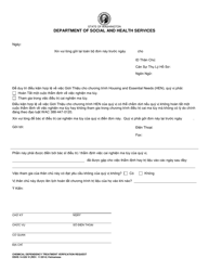 Document preview: DSHS Form 14-526 Chemical Dependency Treatment Verfication Request - Washington (Vietnamese)