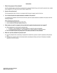 DSHS Form 15-274 Assistance Available Schedule - Washington, Page 2