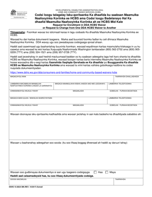 DSHS Form 15-282A  Printable Pdf