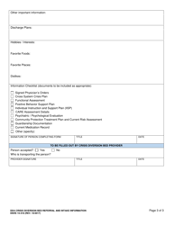 DSHS Form 15-318 Dda Crisis Diversion Bed Referral and Intake Information - Washington, Page 3