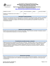 Document preview: DSHS Formulario 15-383 Evaluacion De Conducta Funcional (FA) - Washington (Spanish)