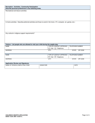 DSHS Form 15-387 Children&#039;s Respite Application - Washington, Page 4