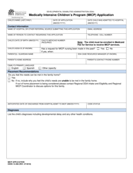 DSHS Form 15-398 Medically Intensive Children&#039;s Program (Micp) Application - Washington, Page 2