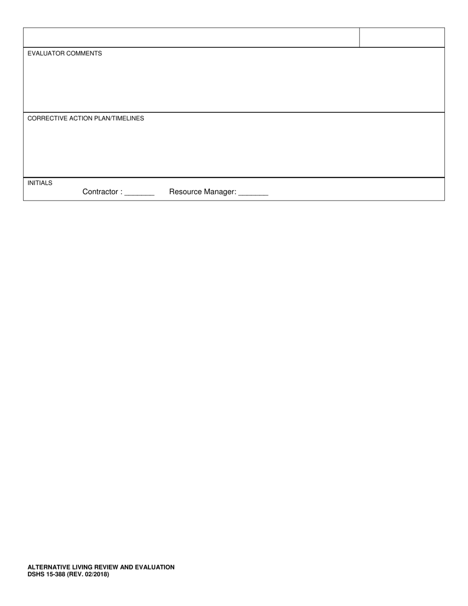 DSHS Form 15-388 Alternative Living Review and Evaluation - Washington, Page 6