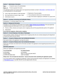 Instructions for DSHS Form 15-389 Certified Community Residential Services and Supports Initial Application - Washington, Page 2