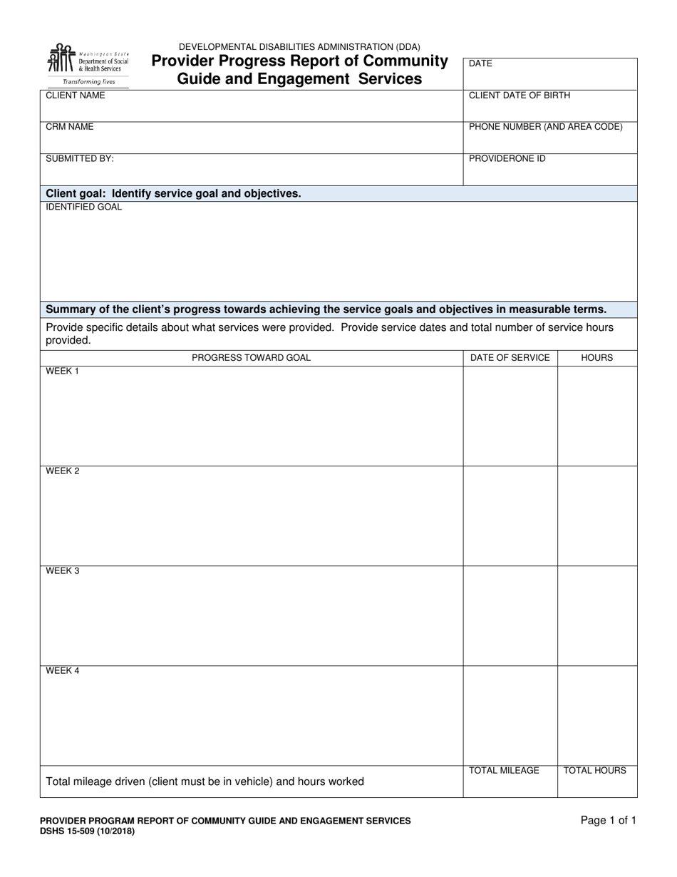 DSHS Form 15-509 - Fill Out, Sign Online and Download Printable PDF ...